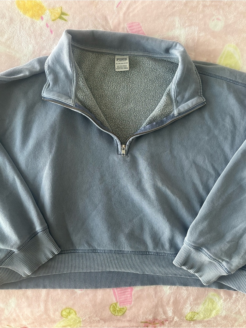Light Blue Quarter-Zip Pullover Sweater